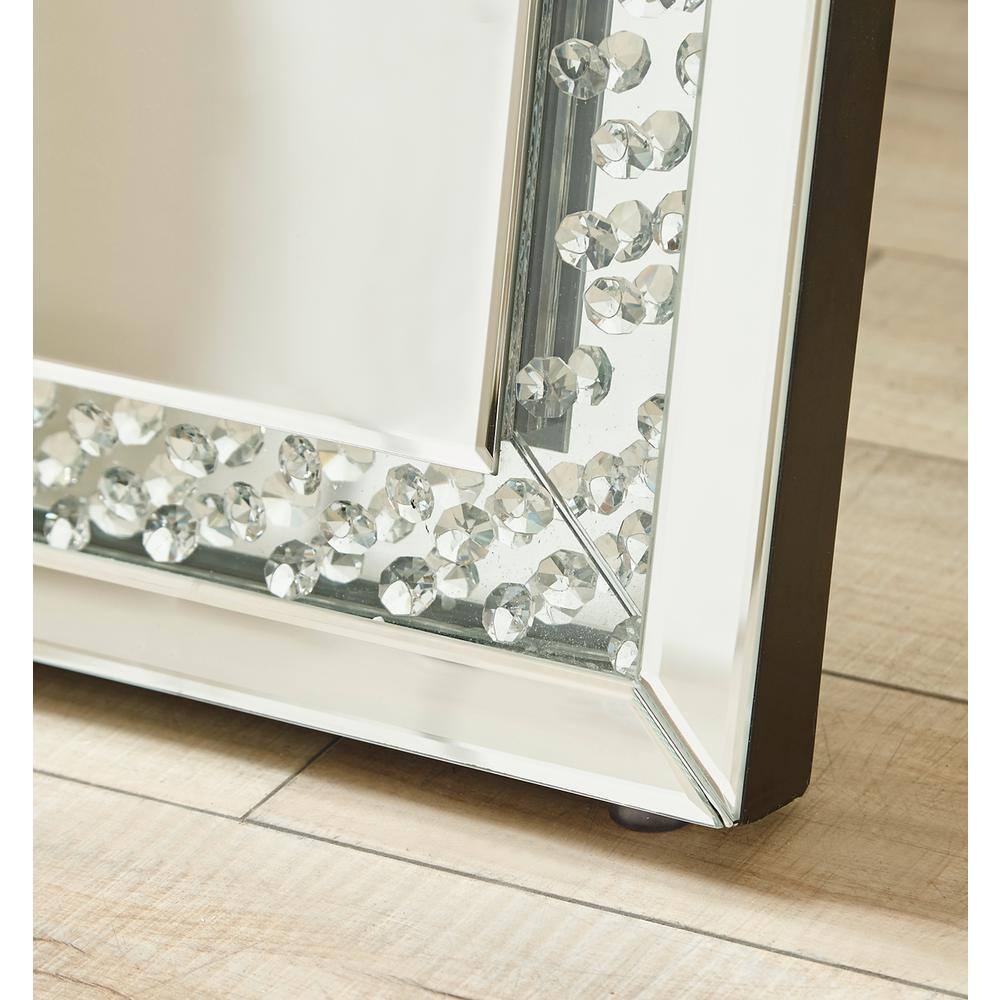 Back. Elegant Decor - Sparkle 22 in. Contemporary Standing Full length Mirror in Clear - Clear.