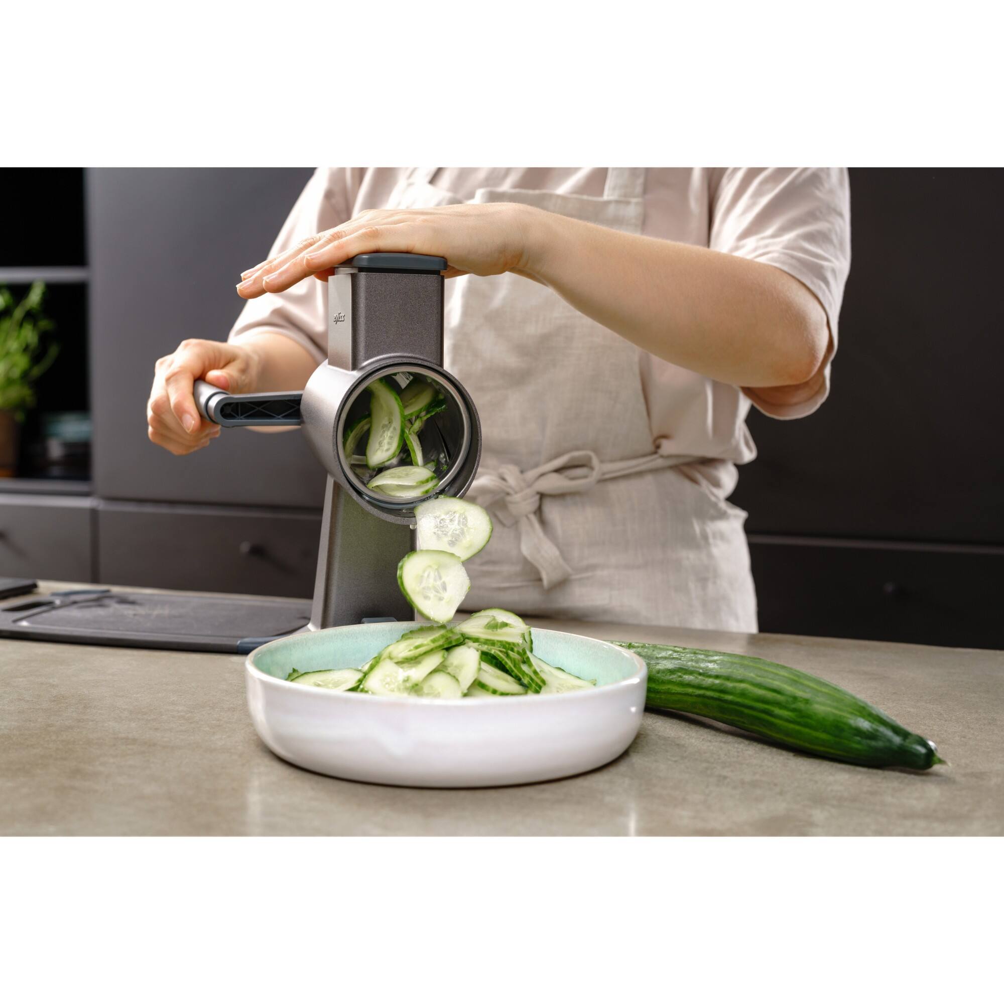 Alt View 6. Zyliss - Rotary Cheese Grater, Aluminium (5-yr guarantee) - Grey.