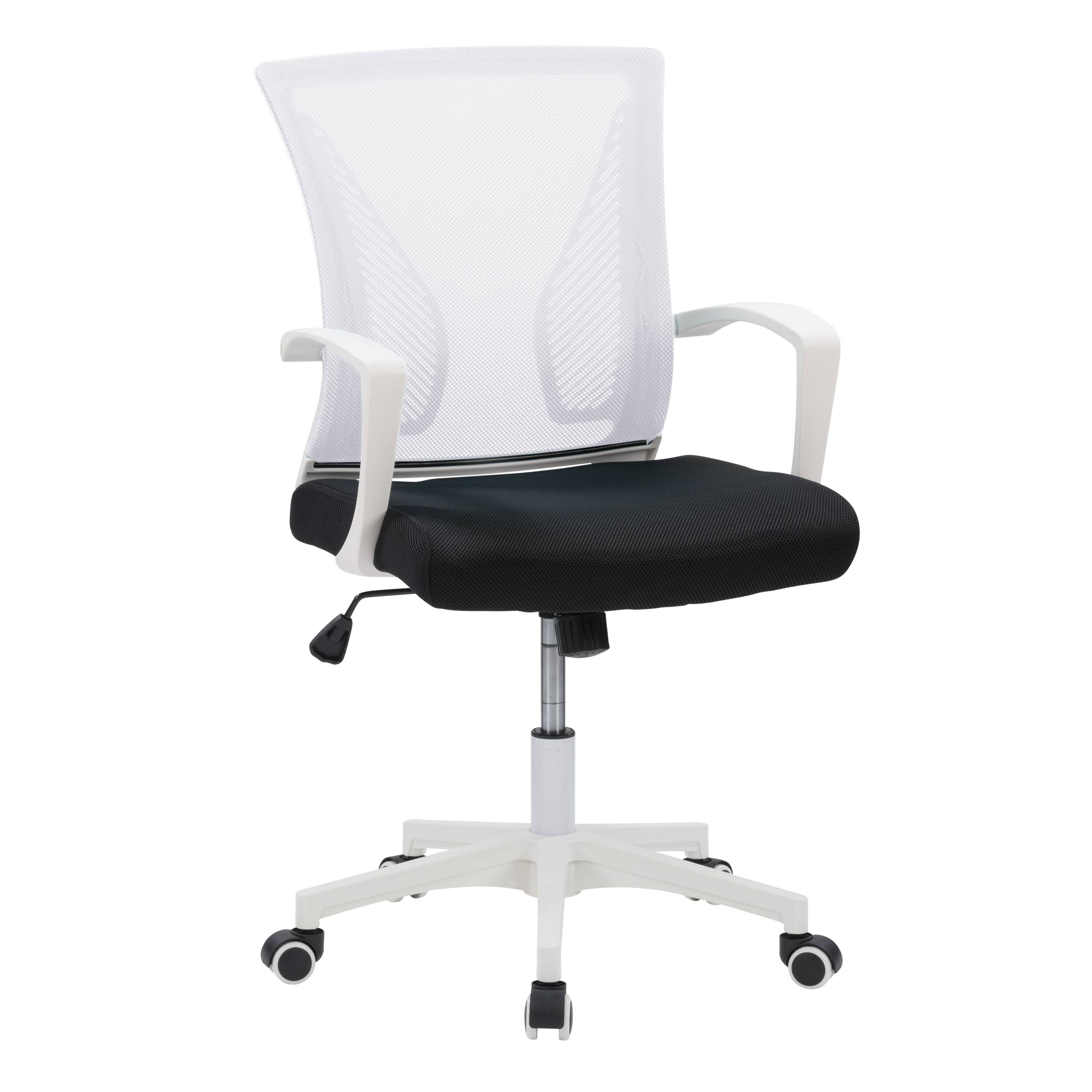 Angle. CorLiving - Workspace Mesh Back Office Chair - White and Black.