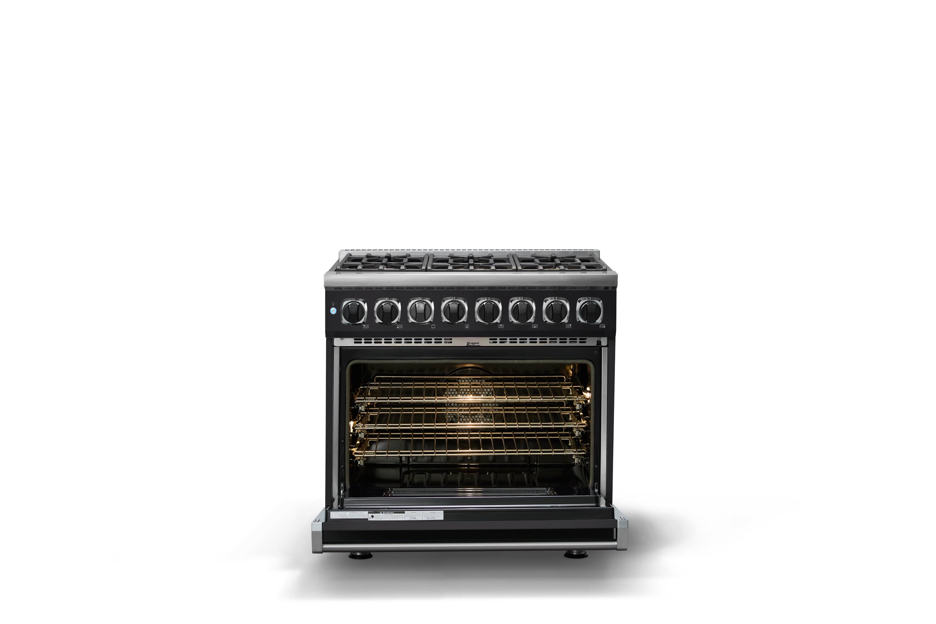 Alt View 2. Viking - 36 in. Wide 6 Burner Dual Fuel Sealed Burner Range - Onyx.