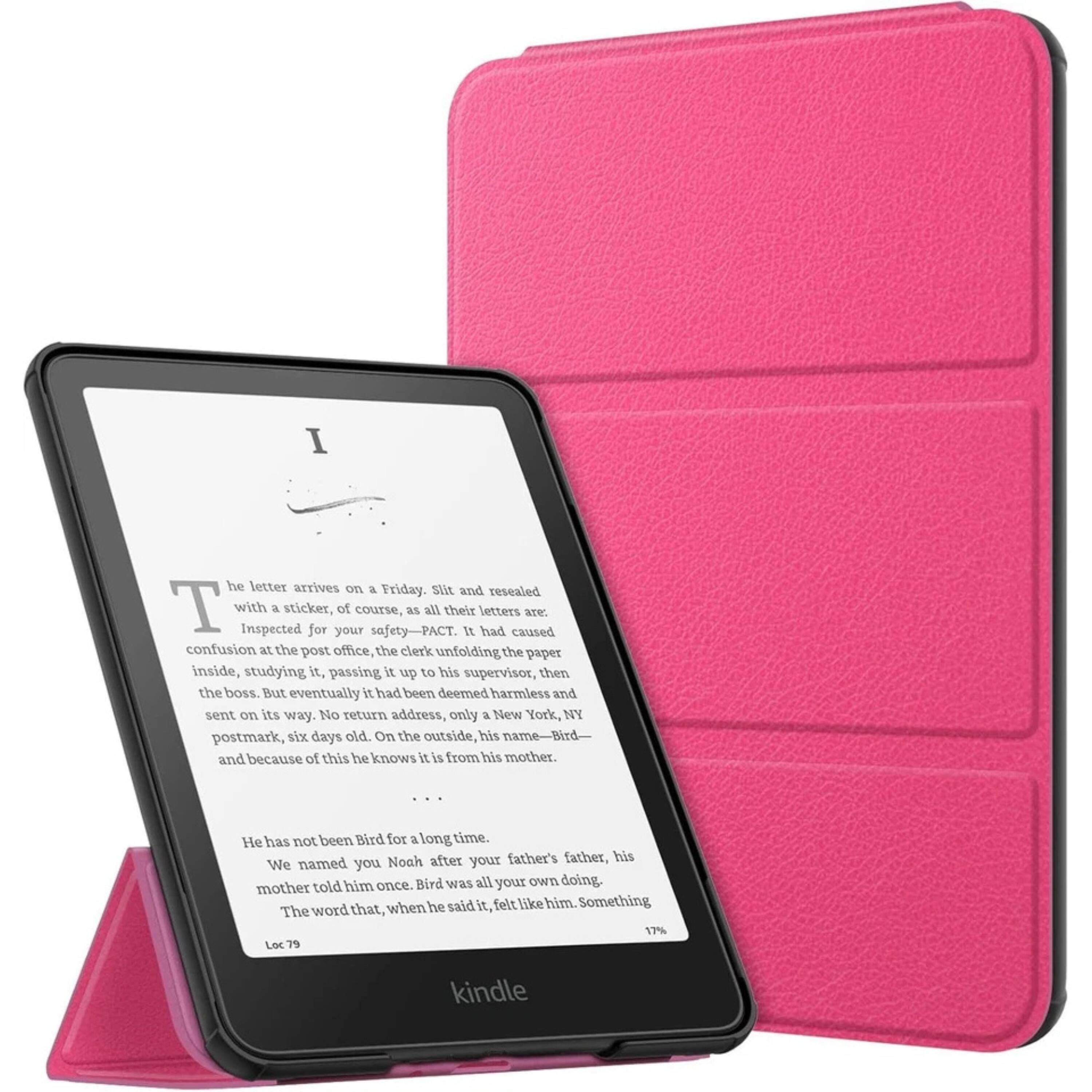 Kitcheniva - Slim Trifold Case For 7 Inch Kindle Paperwhite 12th 2024 Protective Cover Raspberry - Rasberry