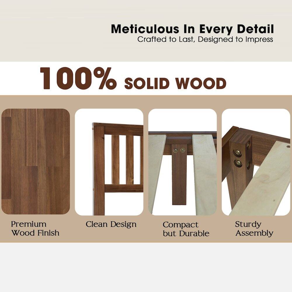 Meticulous In Every Detail  
Crafted to Last, Designed to Impress  

100% SOLID WOOD  

Premium Wood Finish  
Clean Design  
Compact but Durable  
Sturdy Assembly
