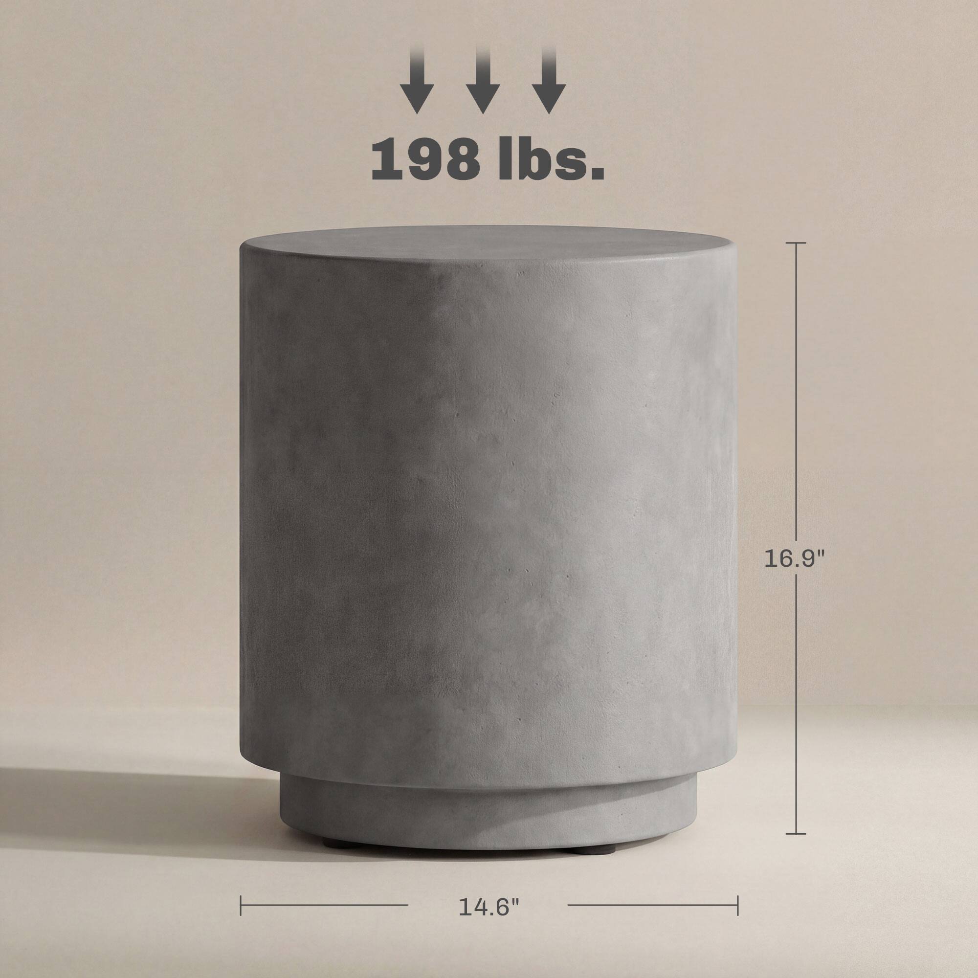 198 lbs.  
16.9"  
14.6"