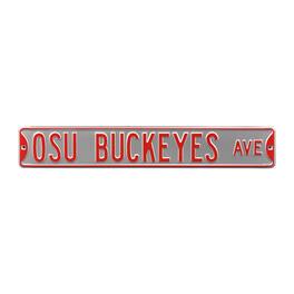 Authentic Street Signs - Ohio State Buckeyes 6" x 36" College Ave Street Sign - Silver