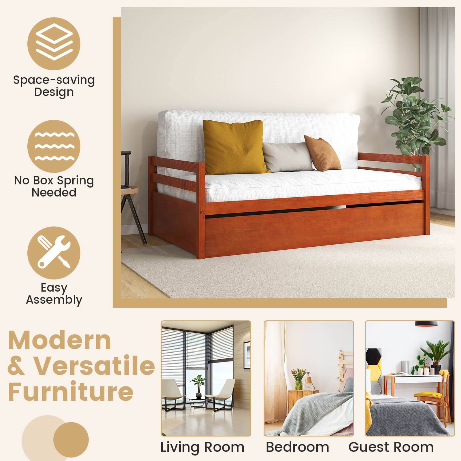 Space-saving Design  
No Box Spring Needed  
Easy Assembly  

Modern & Versatile Furniture  

Living Room  
Bedroom  
Guest Room