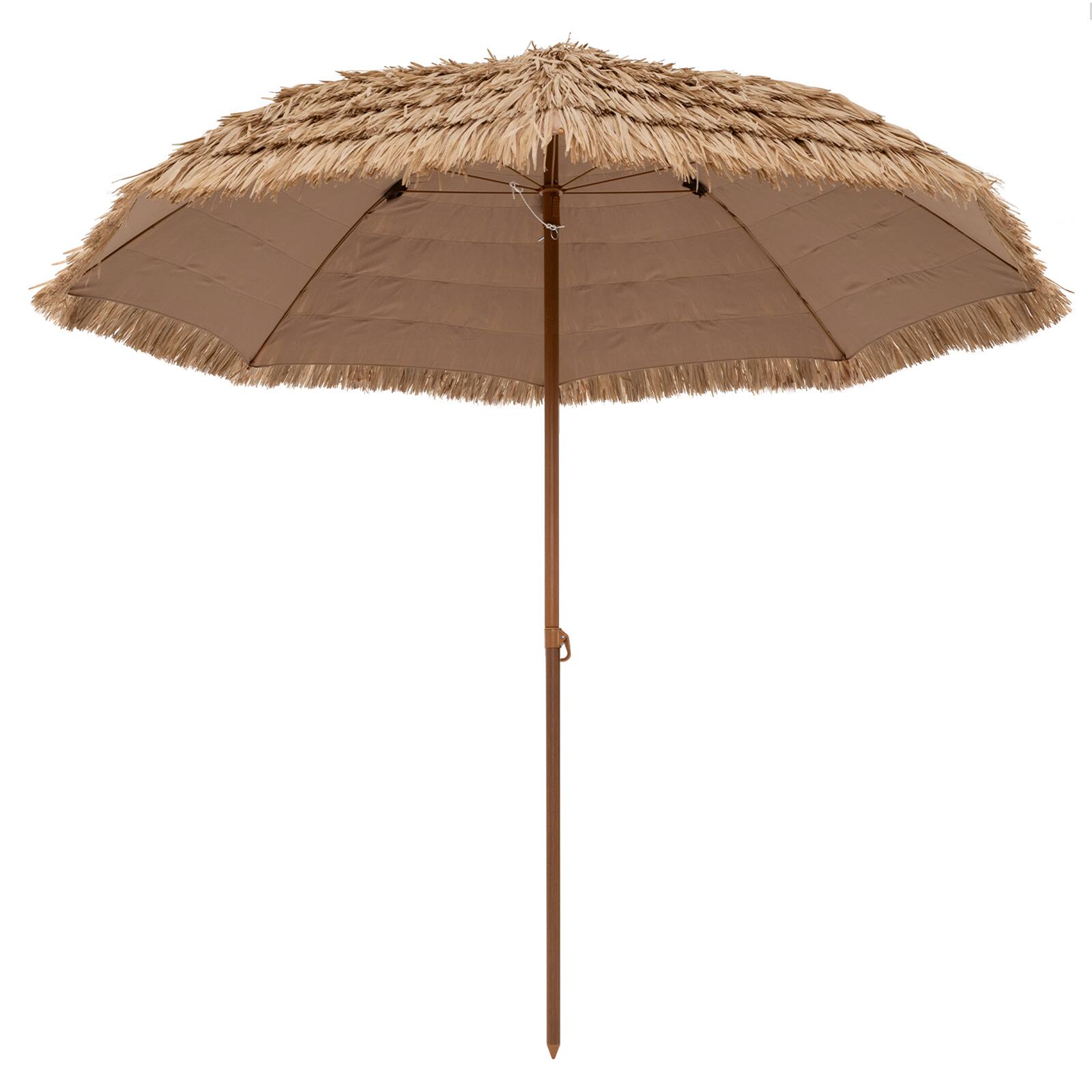 Front. Gymax - Gymax 8FT Hula Thatched Tiki Umbrella Hawaiian Style Beach Umbrella Patio - Natural.