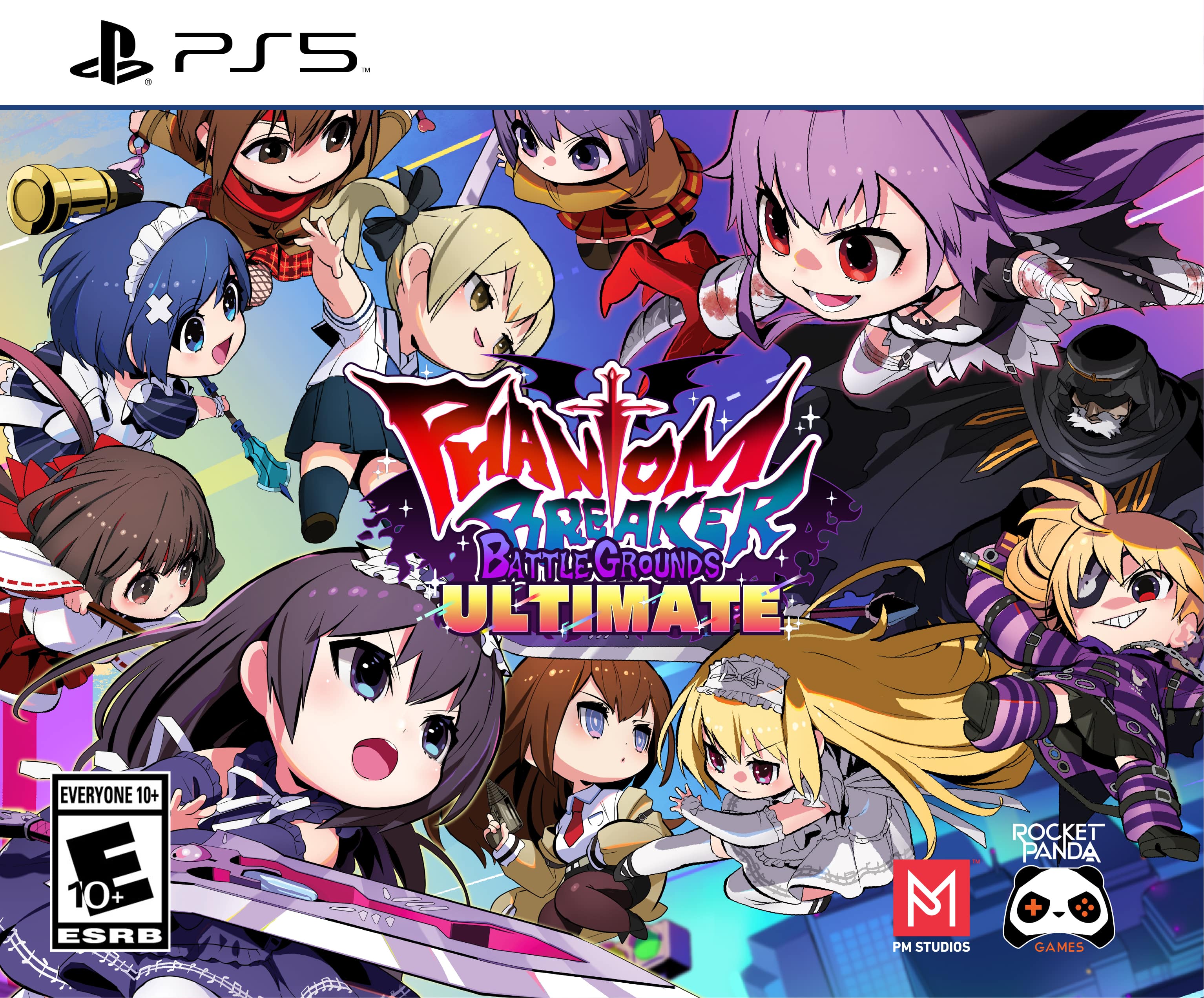 PS5 Phantom Breaker Battle Grounds Ultimate EVERYONE 10+ E 10+ ESRB ROCKET PANDA M + PM STUDIOS GAMES