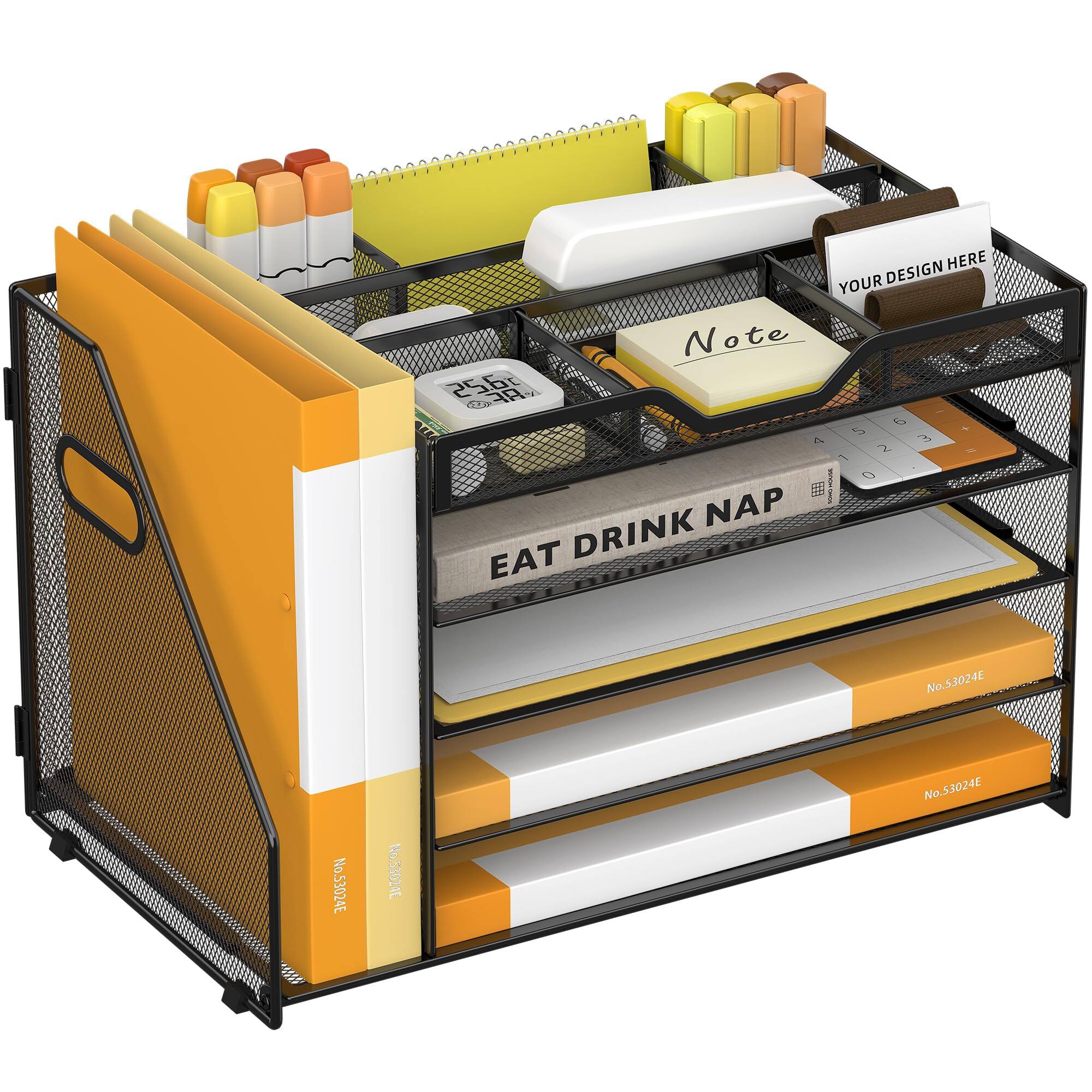 5 Tier with File Holder-Black