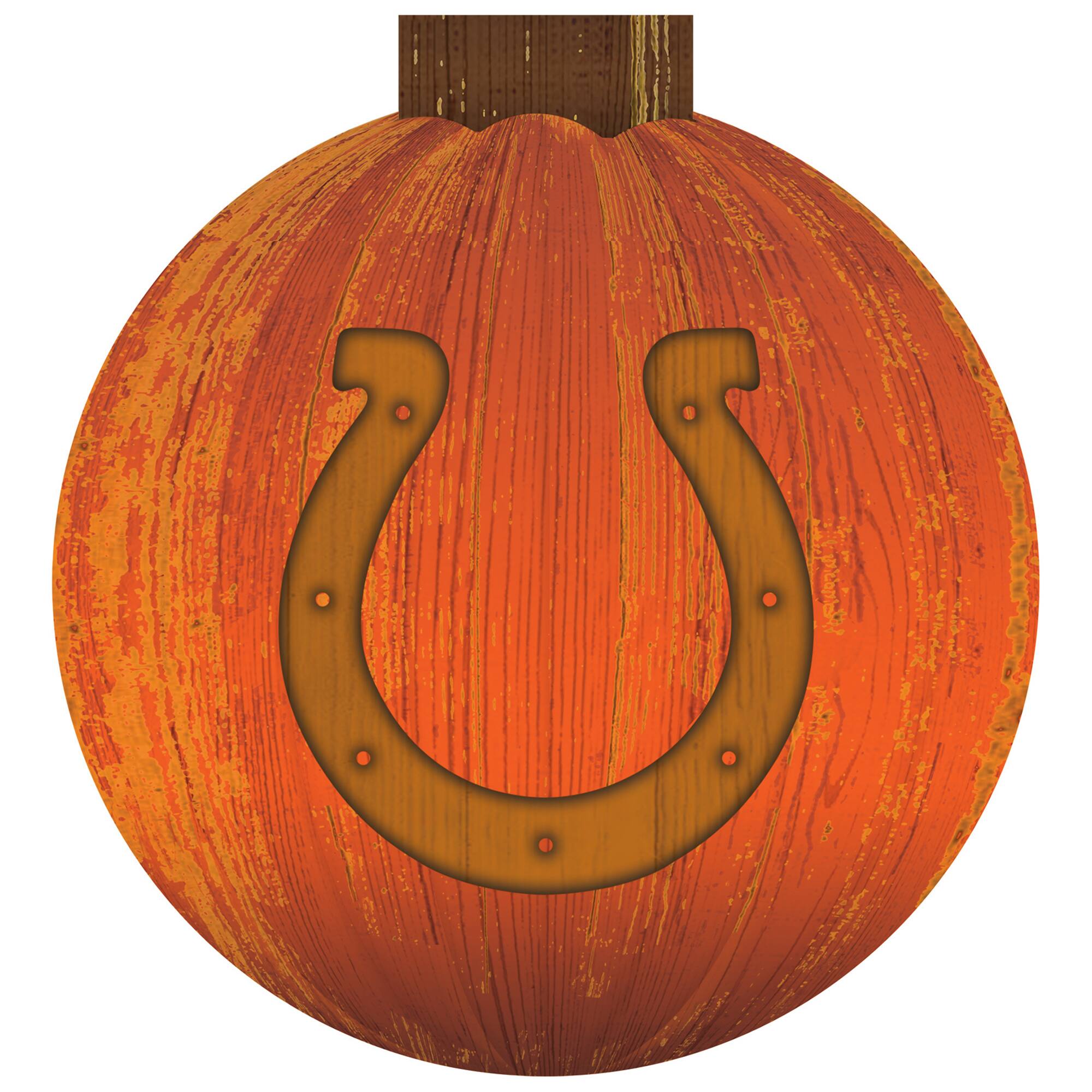 Front. Fan Creations - Indianapolis Colts 12'' Pumpkin Sign - Orange.