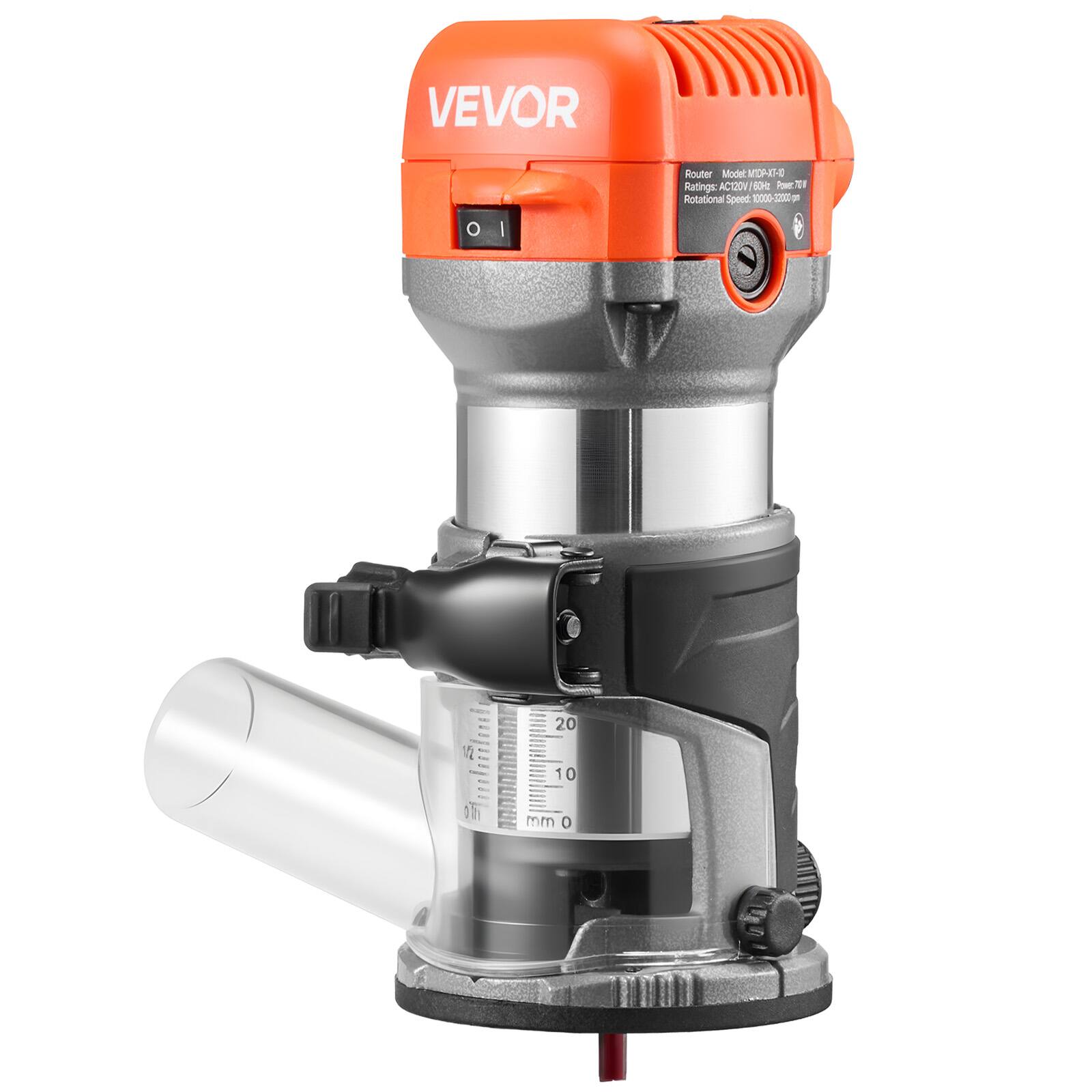 VEVOR  
Router Model MIDA-XT-10  
Ratings: AC120V/60Hz  
Power  
Rotational Speed: 10000-32000 RPM