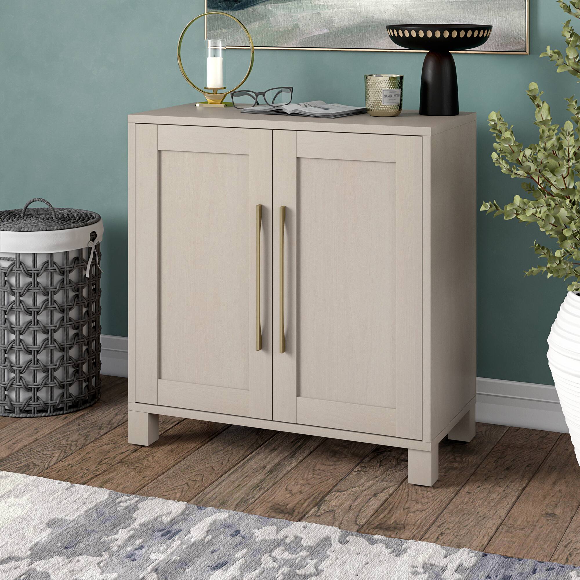 Alt View 2. Hudson&Canal - Chabot 28" Wide Rectangular Accent Cabinet - White.