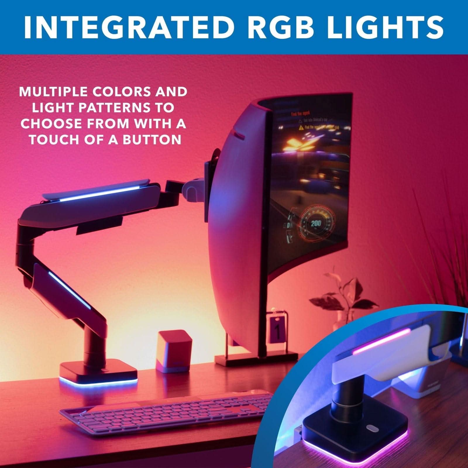 INTEGRATED RGB LIGHTS

MULTIPLE COLORS AND LIGHT PATTERNS TO CHOOSE FROM WITH A TOUCH OF A BUTTON