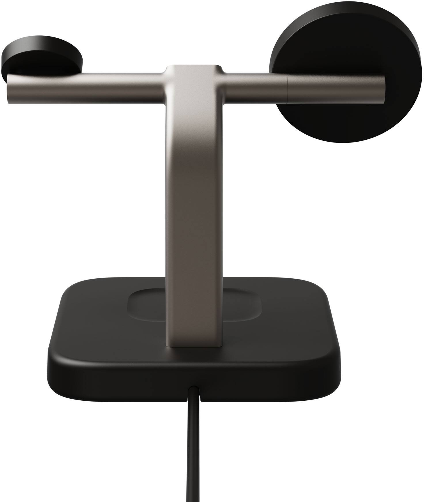 Back. mophie - Qi2 3-in-1 Charging stand Black - Black.
