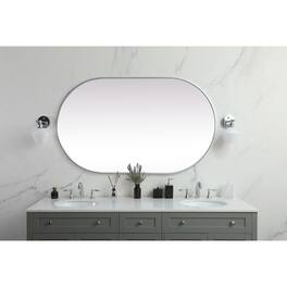 Elegant Decor - Metal Frame Oval Mirror 36x60 Inch - Silver