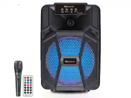 Supersonic - IQ-2108BT 8" Bluetooth Speaker w/TWS, LED, USB/SD/AUX/Mic/FM, 5W, 1200mAh - Black