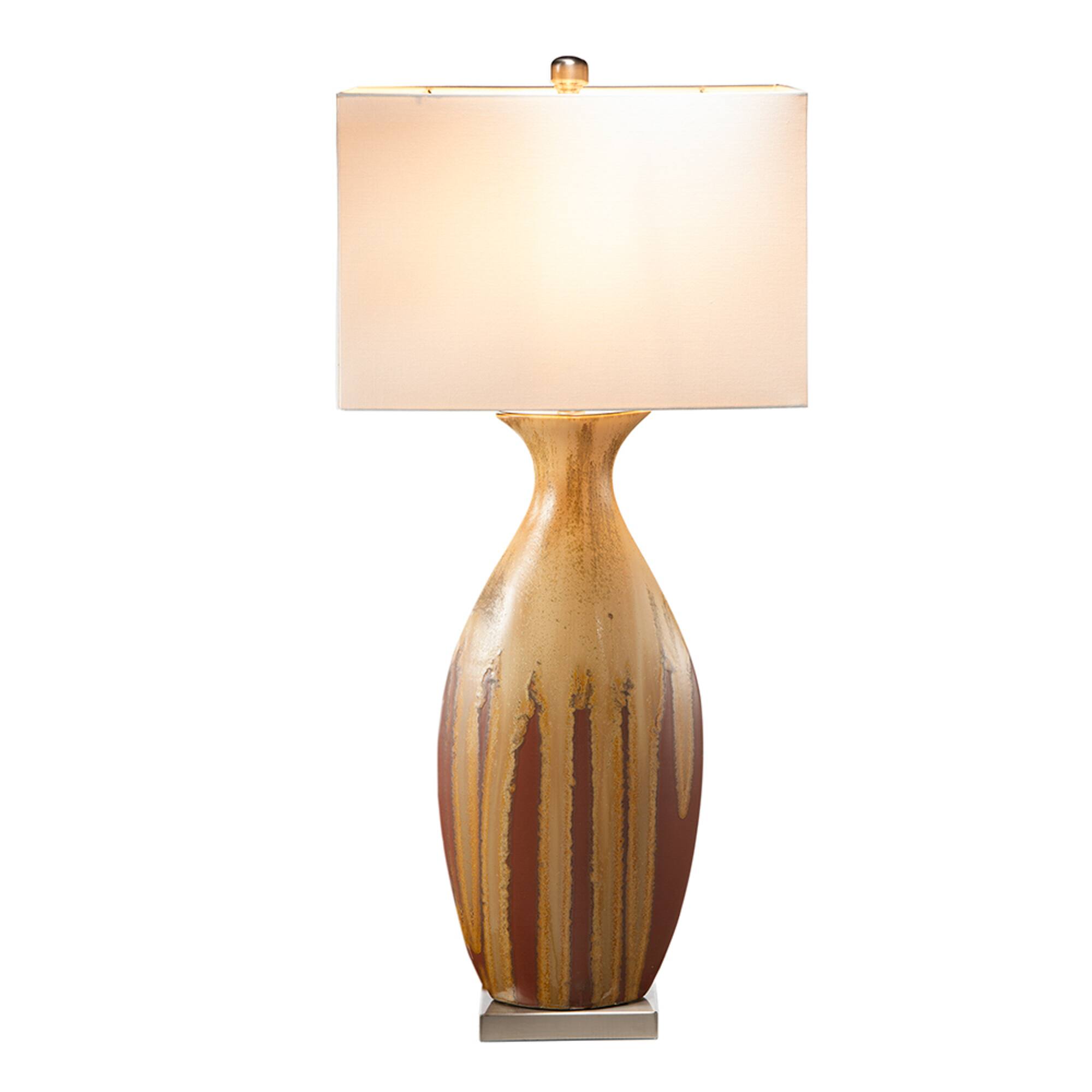 Alt View 5. HOMLUX - 36.00 in. Yellow Ceramic Table Lamp Integrated LED Desk Lamps for Living Room.