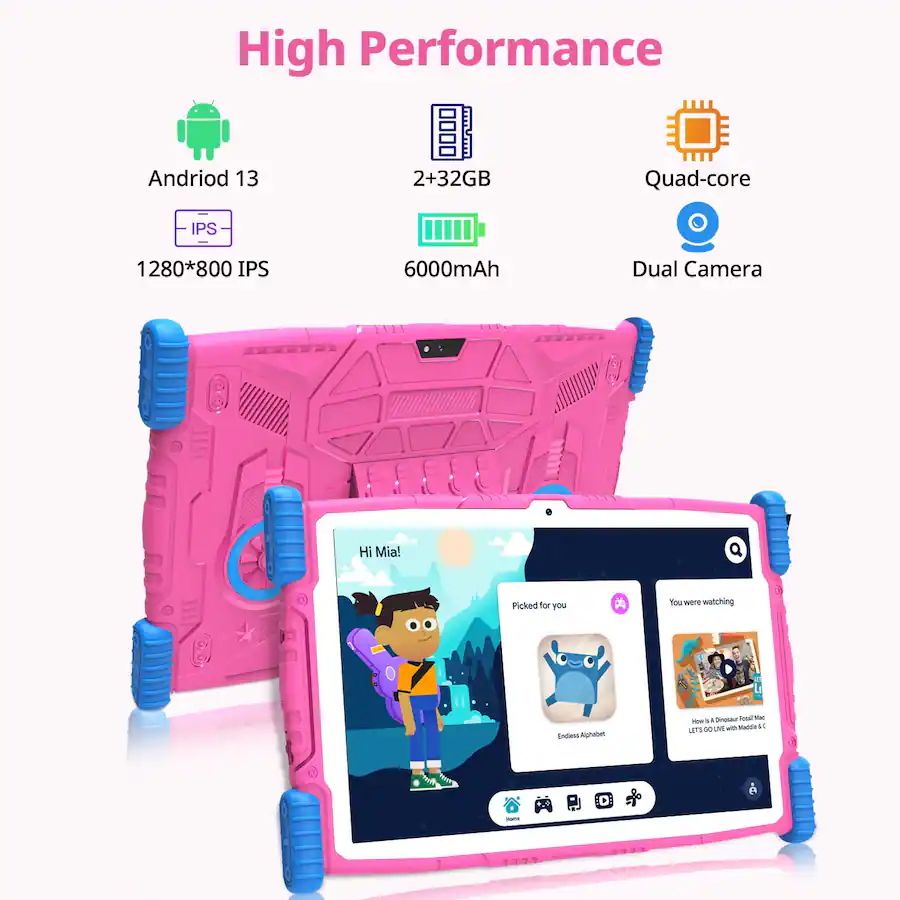 FEONAL 10.1 Inch Kids Tablet with Parental Control , 64GB ROM Android ...