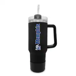 The Fanatic Group - Memphis Tigers 40oz. Stainless Tumbler with Handle & Removable Straw - Black