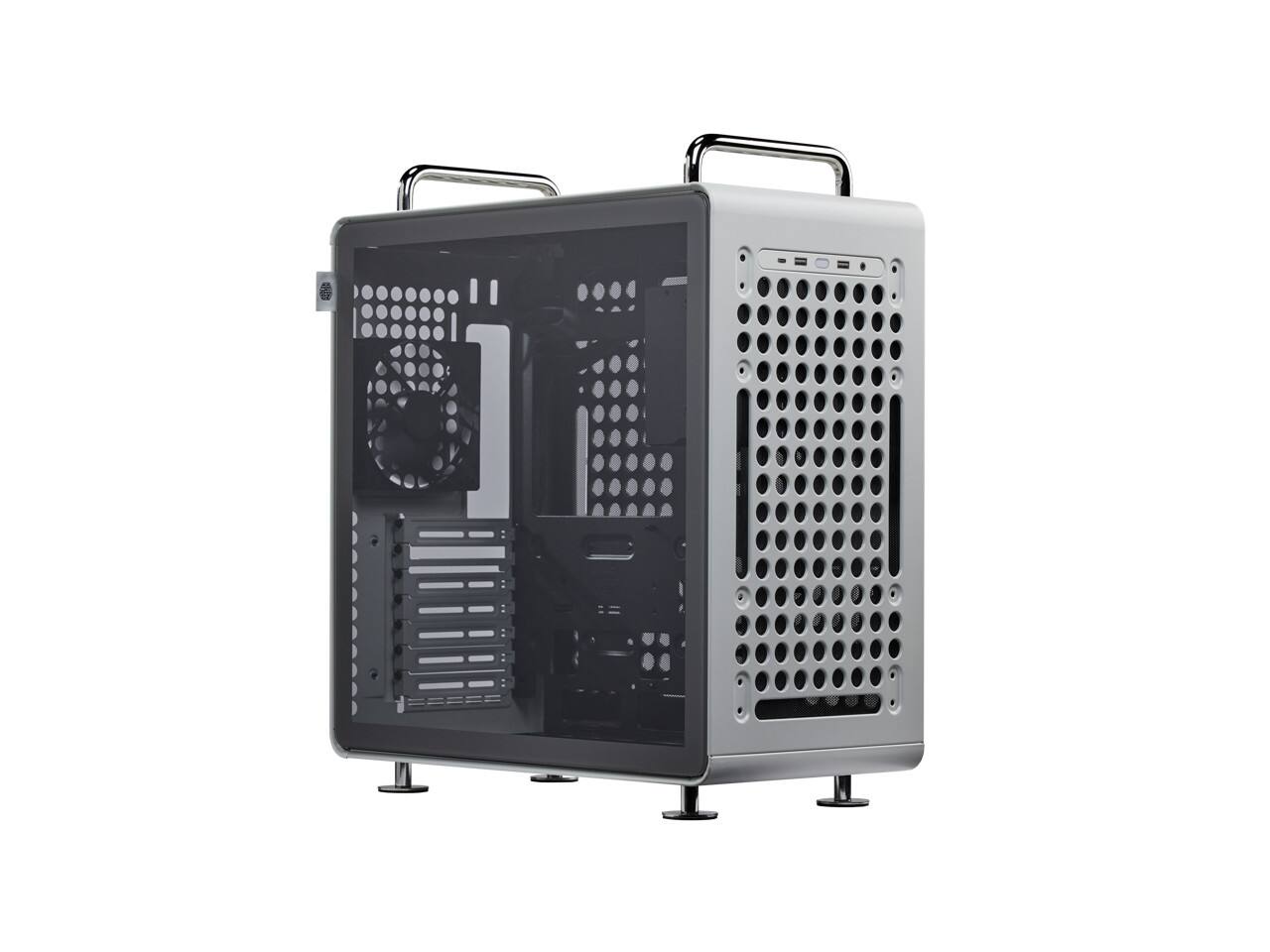Angle. Cooler Master - Cooler Master QUBE 540 ATX Mid-Tower Case, 415mm GPU Clearance, Tempered Glass, Modular Design - Moonstone - Moonstone.
