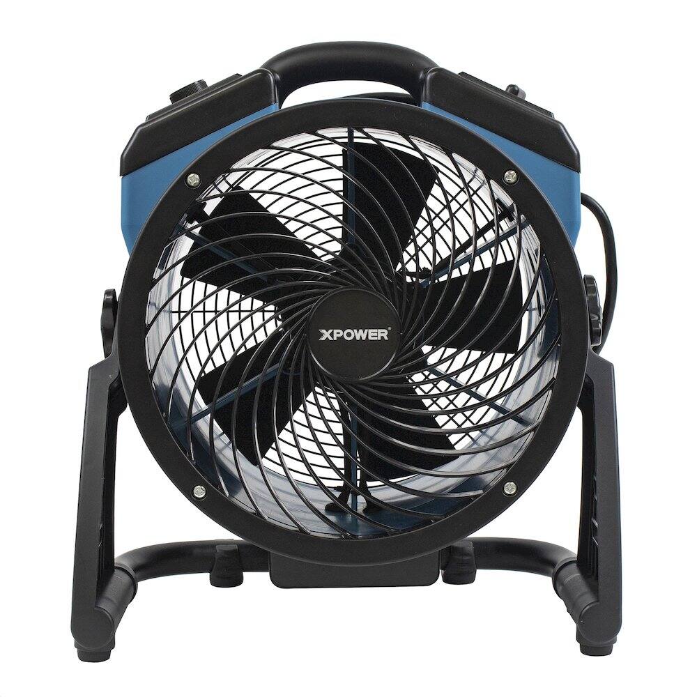 Back. XPOWER - AC/DC Corded/Cordless 11" Sealed Brushless DC Motor Air Circulator Utility Fan - Blue.