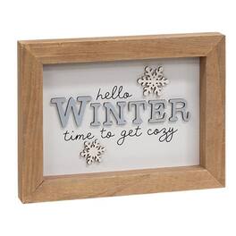 BreeBe - Time To Get Cozy Framed Snowflake Sign - Multicolor