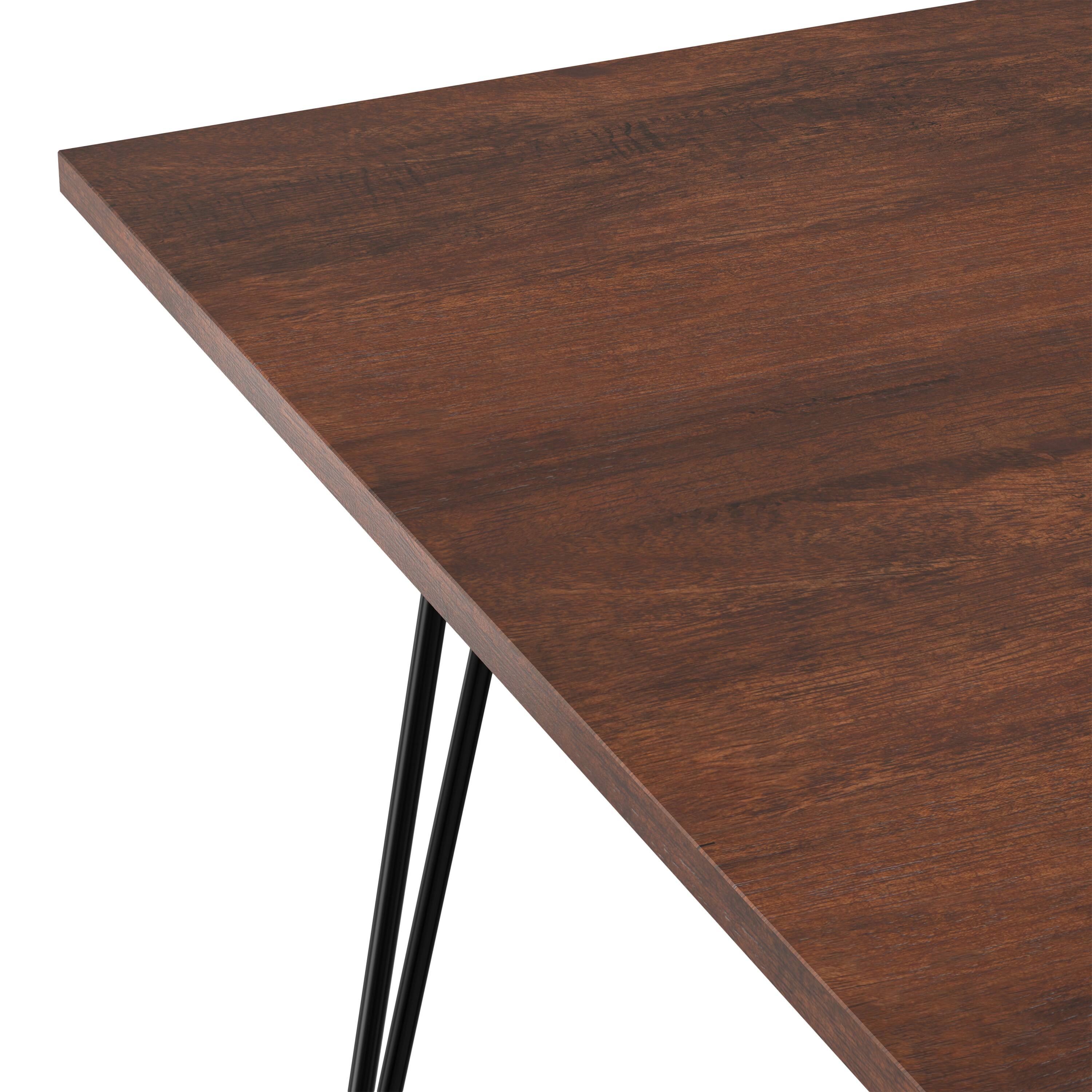 Alt View 4. Simpli Home - Hunter SOLID MANGO WOOD and Metal 66 inch x 40 inch Rectangle Industrial Dining Table in Umber Brown - Umber Brown.