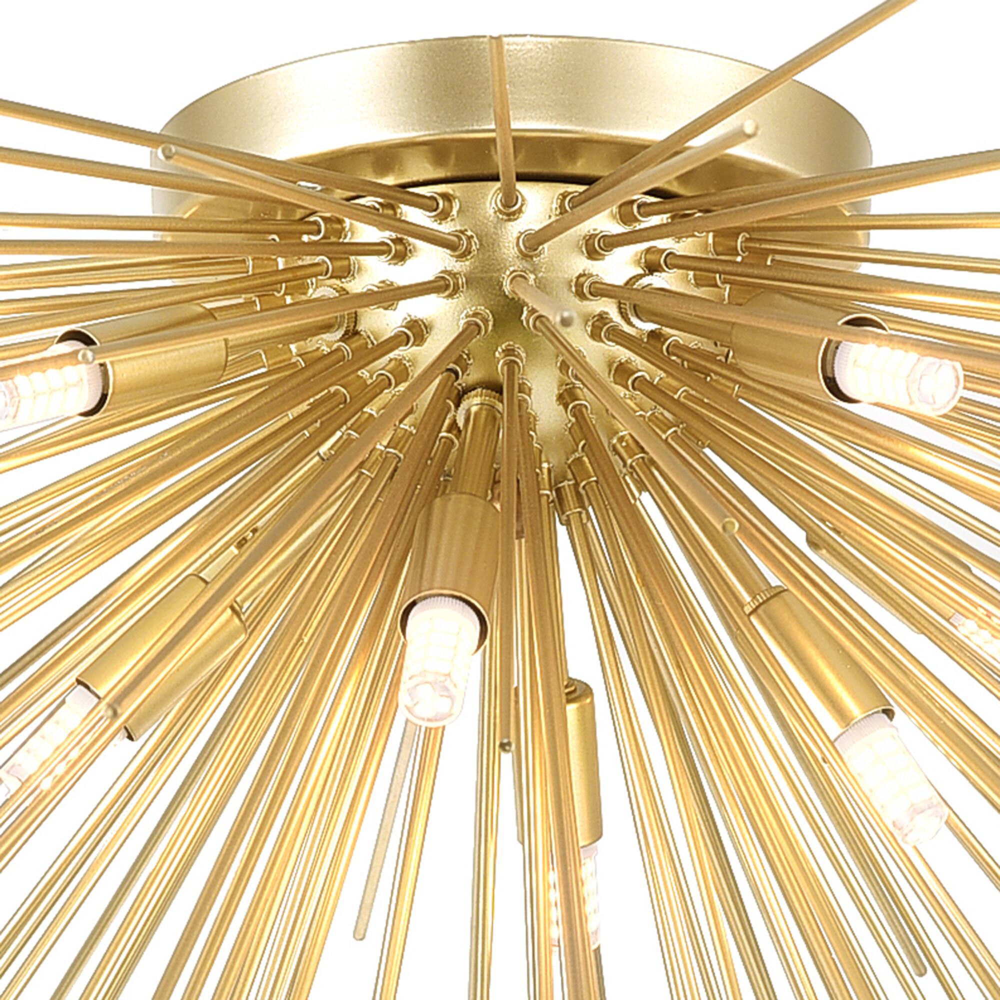 Left. CWI Lighting - Savannah 8 Light Flush Mount With Gold Leaf Finish - Gold Leaf.