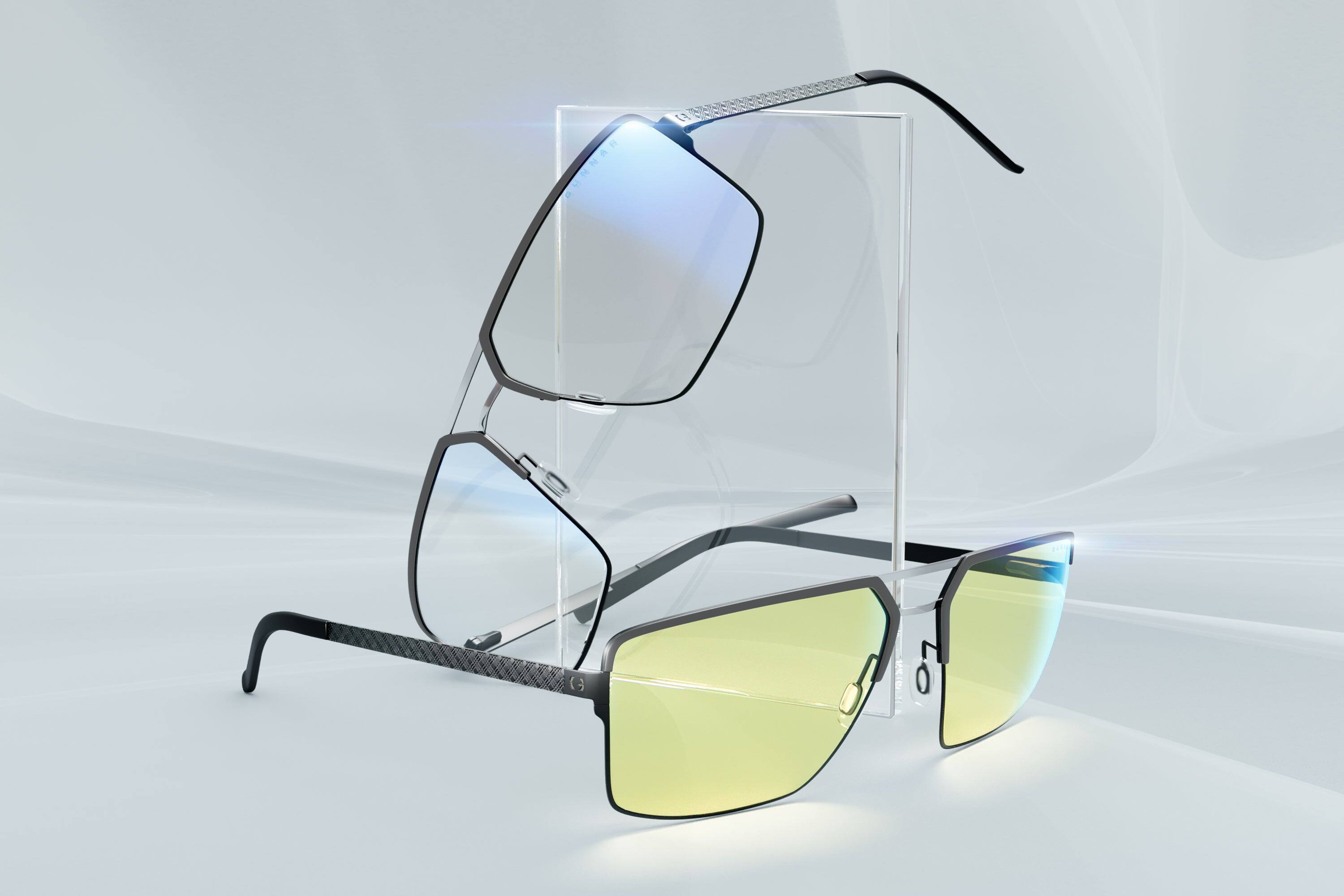 Alt View 5. GUNNAR - GUNNAR Computer Glasses  -  Pinnacles, Onyx Silver, Amber Lens - Blue Light Blocking, Relieve Dry Eye, Anti Glare - Onyx/Silver.