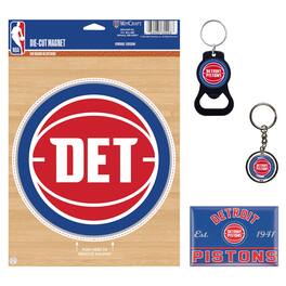 WinCraft - Detroit Pistons 4-Pack Key Rings and Magnets Set - Multicolor