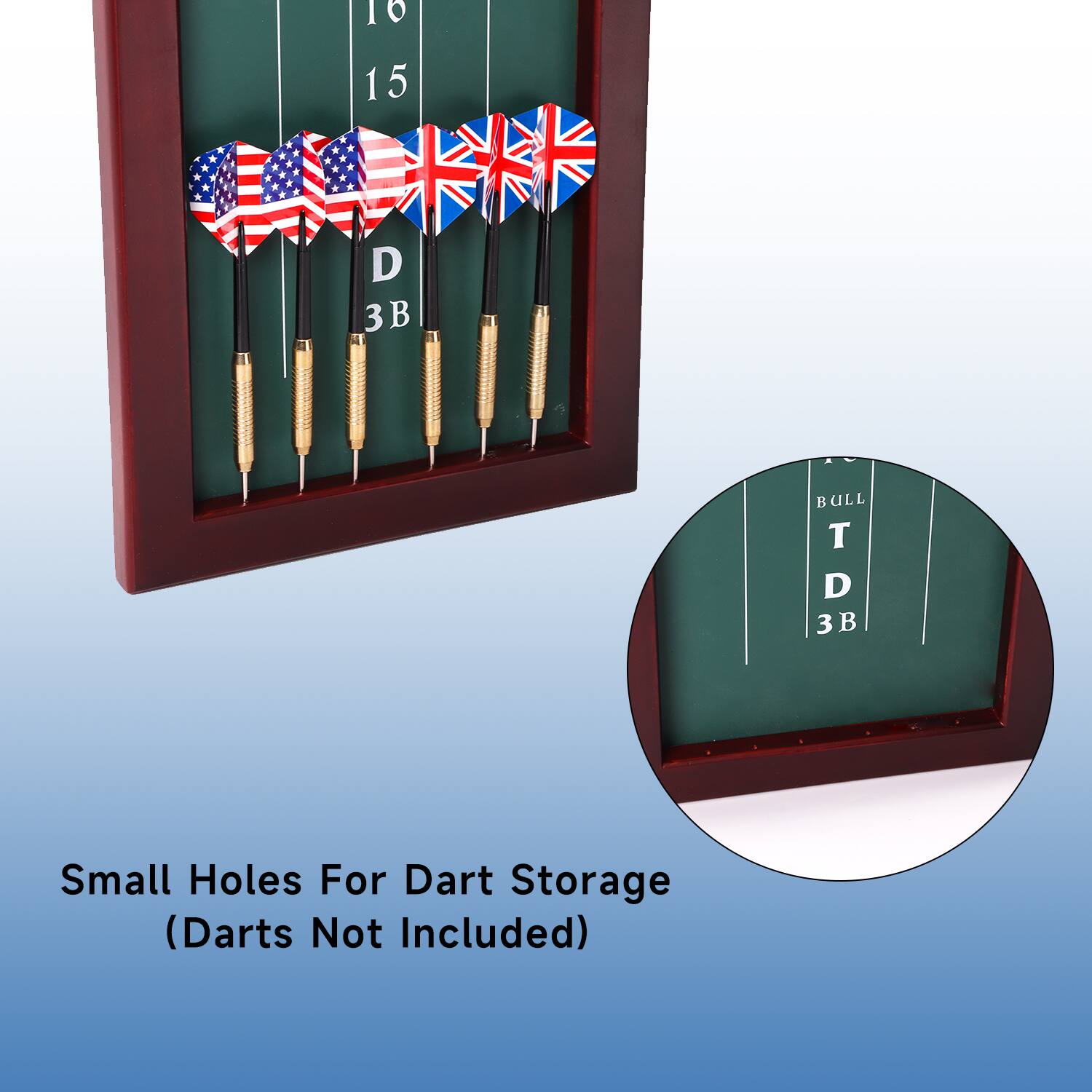 16 15 D 3B BULL T D TD Small Holes For Dart Storage (Darts Not Included)