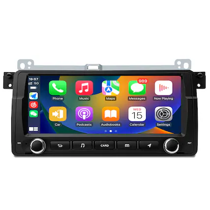 19:57 5G A 989 Phone Music Maps Messages Now Playing Car WED 15 Podcasts Audiobooks Calendar Settings MIC CARD KRT