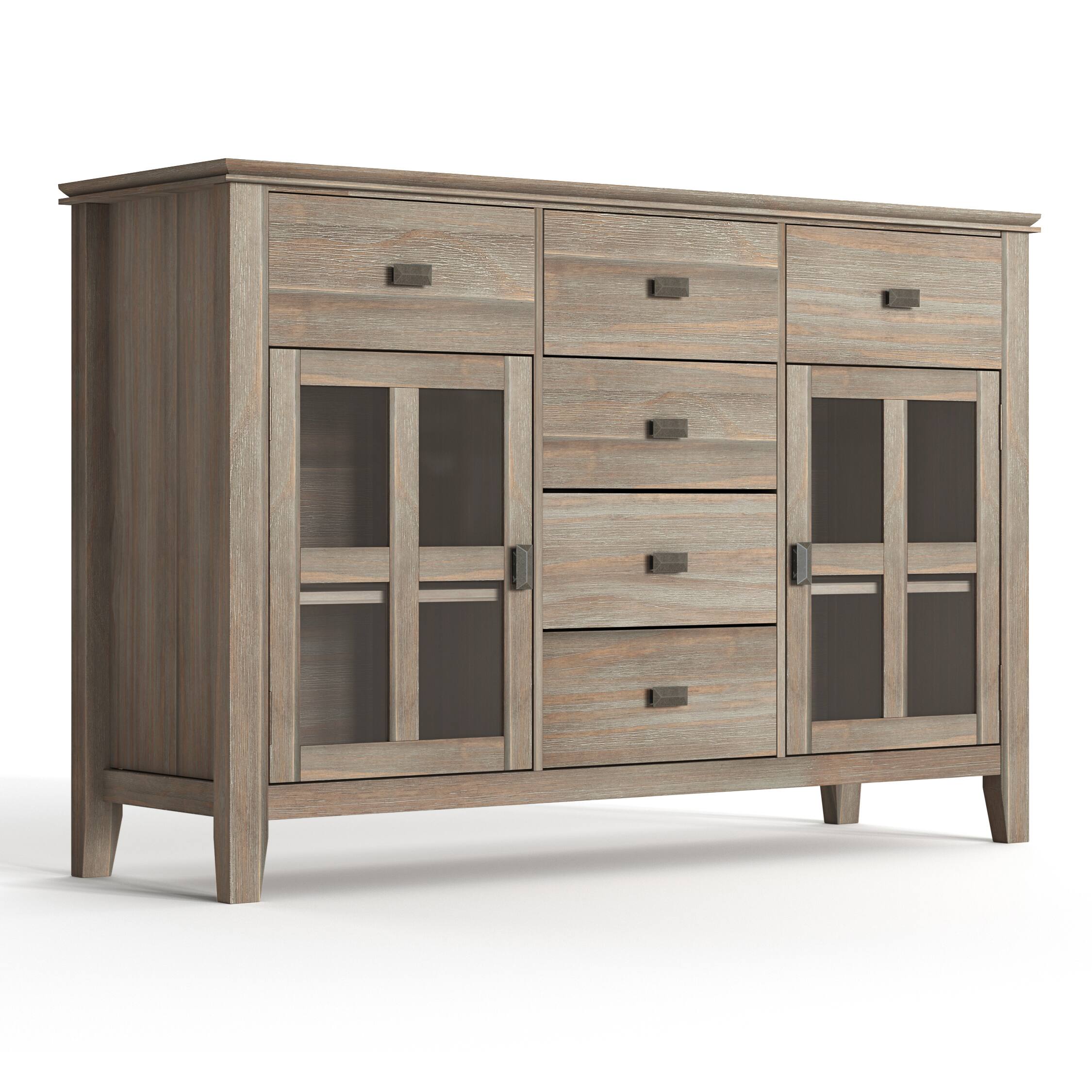 Front. Simpli Home - Artisan Sideboard Buffet - Distressed Grey.
