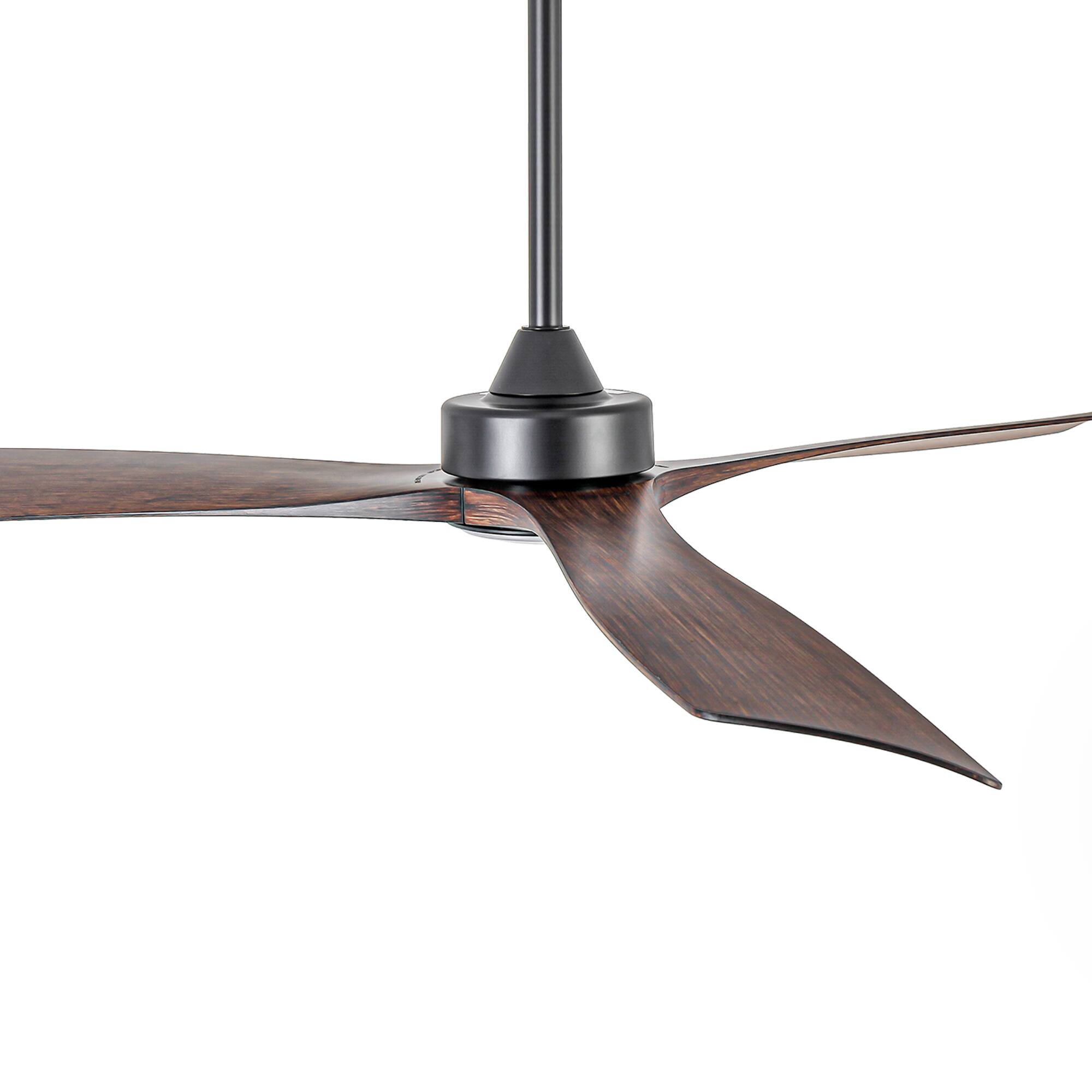 Alt View 9. Parrot Uncle - 60" Large Modern Ceiling Fan with Dimmable LED Lights, DC Motor, 6 Speeds, Remote Control - Brown.