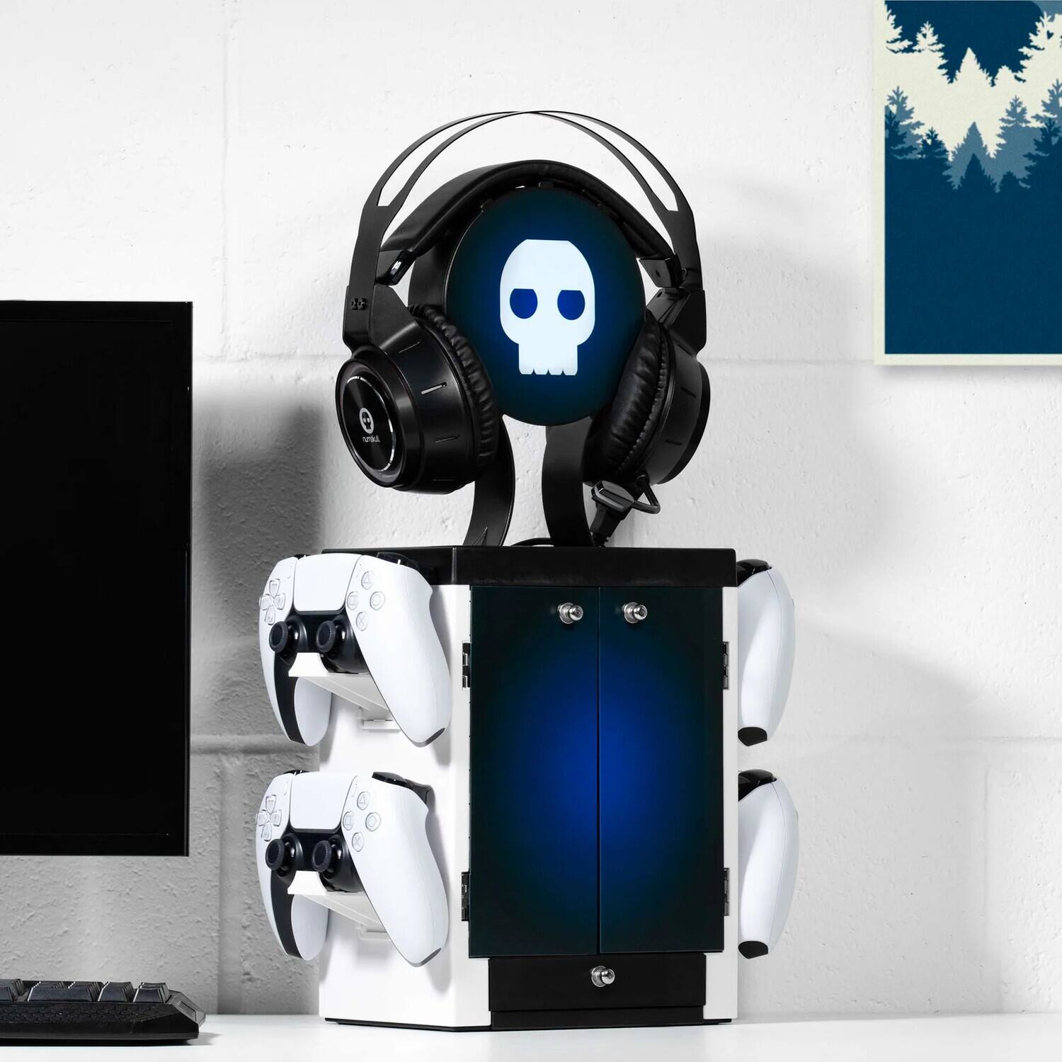 Alt View 1. Numskull - Numskull - PS5 Inspired Blue and White Gaming Locker   - Collectibles - Multicolor.