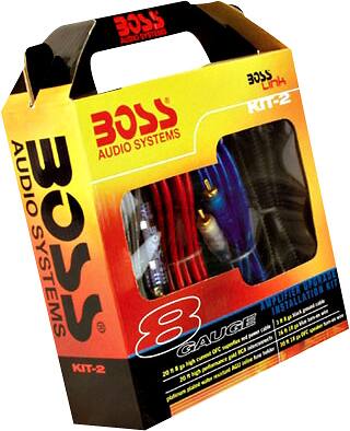 Angle. BOSS Audio - 8-Gauge Amplifier Installation Kit for Most Vehicles - Red/Blue/Black.