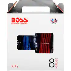 Front. BOSS Audio - 8-Gauge Amplifier Installation Kit for Most Vehicles - Red/Blue/Black.