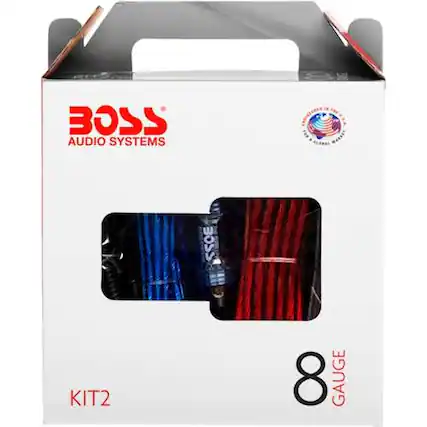 Front. BOSS Audio - 8-Gauge Amplifier Installation Kit for Most Vehicles - Red/Blue/Black.