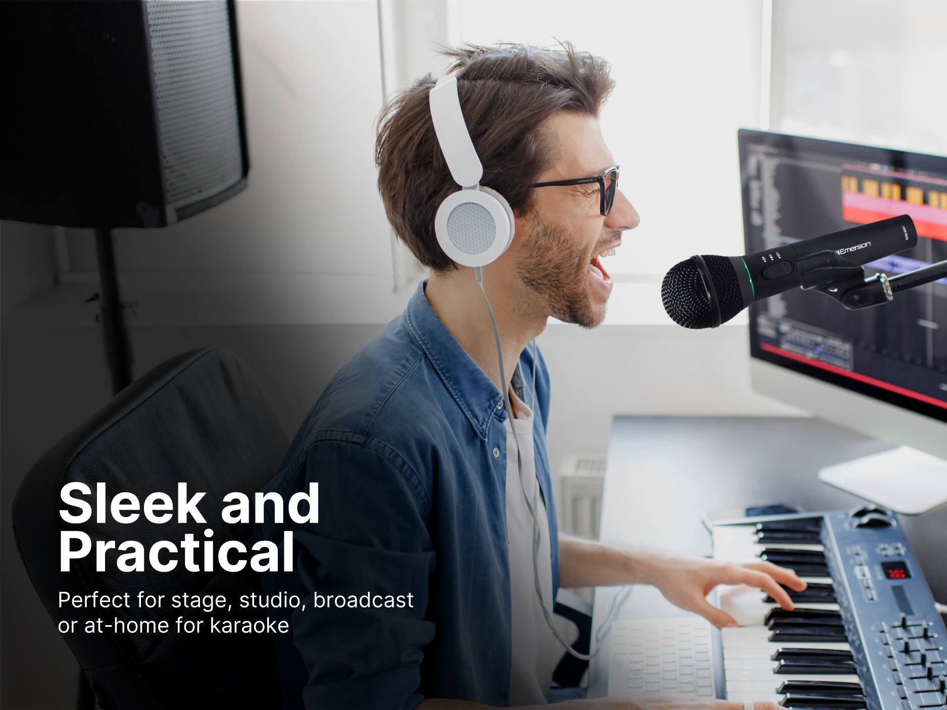 Emenson, Sleek and Practical, Perfect for stage, studio, broadcast or at-home for karaoke, 205