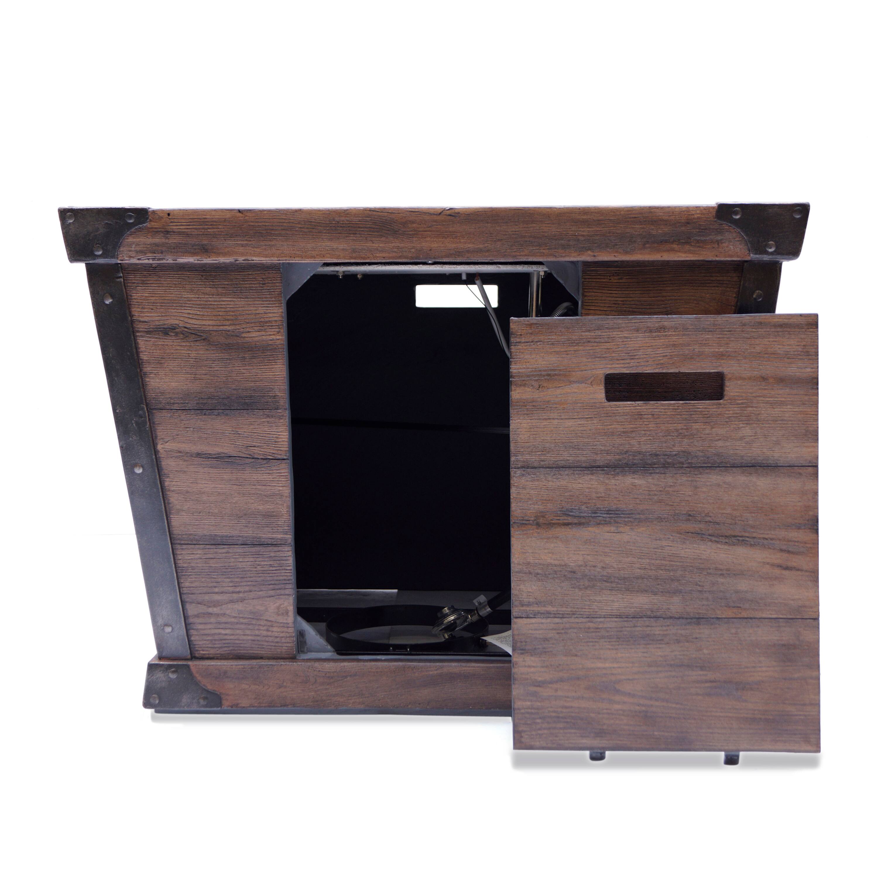 Alt View 4. APRILSOUL - Outdoor Patio 24 inch H x 32 inch W Square Gas Burning Concrete Fire Pit Wood Pattern Brown - Brown.