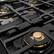 Left. ZLINE - 30 in. Wide 4 Burner Autograph Black Steel Classic Gas Cooktop DuoPro and Gold Accents (PCRTBZ-30-G) - Black Stainless Steel.