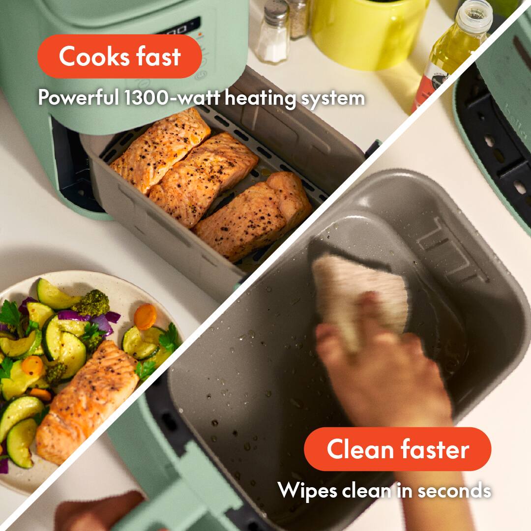 Cooks fast, Powerful 1300-watt heating system, Clean faster, Wipes clean in seconds