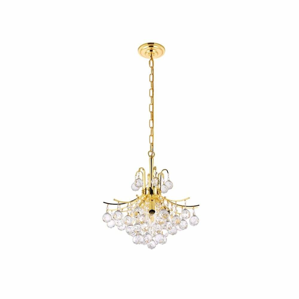 Alt View 1. Elegant Lighting - Toureg 6 light Gold Pendant Clear Royal Cut Crystal - Gold.