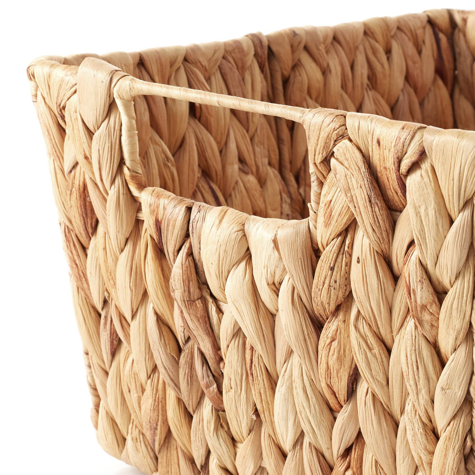 Alt View 4. Casafield - 4pk Hyacinth Seagrass Storage Baskets with Handles for Shelves - Natural - Hyacinth.