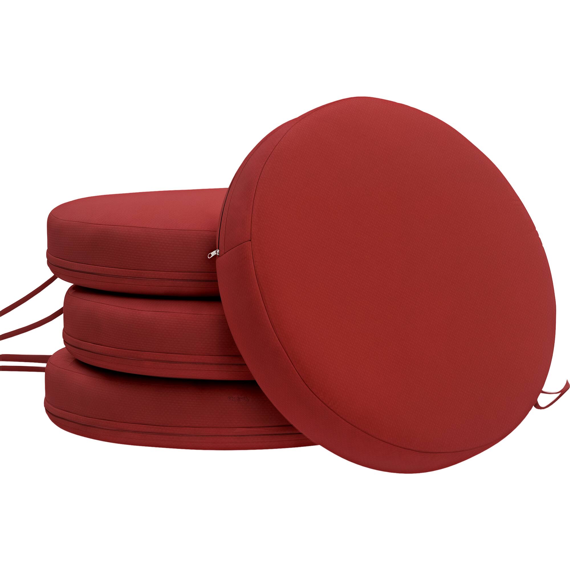 "Outsunny - Outdoor Bistro Chair Cushions Set of 4 with Machine Washable Cover, 15"" x 15"" x 3"" Thick Round Seat Cushions - Wine Red" price history on PriceWatchPro