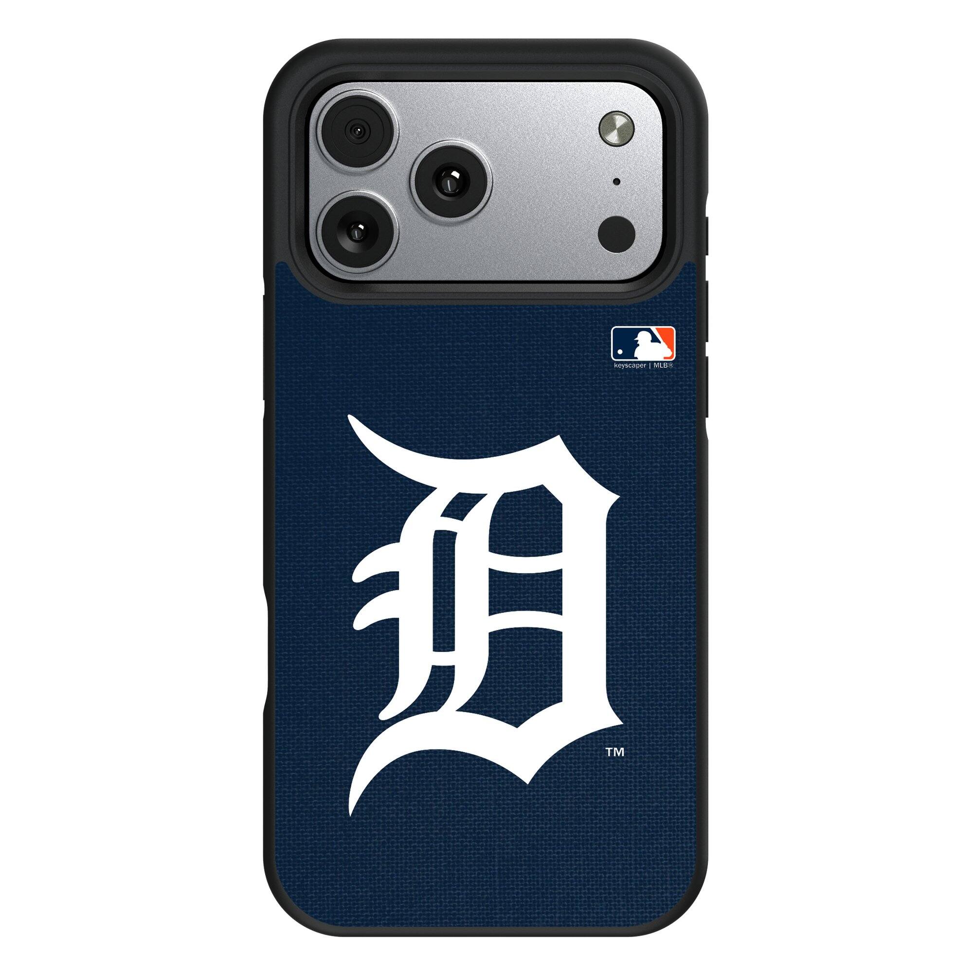 Front. Keyscaper - Detroit Tigers Personalized Bump Case with 8.2ft Drop Protection - 15 Pro Max - Multicolor.