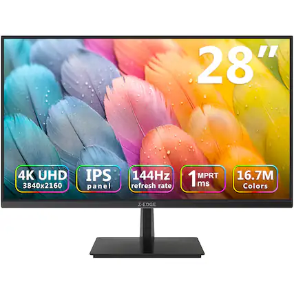 28" 4K UHD 3840x2160 IPS panel 144Hz refresh rate 1 ms MPRT 16.7M Colors