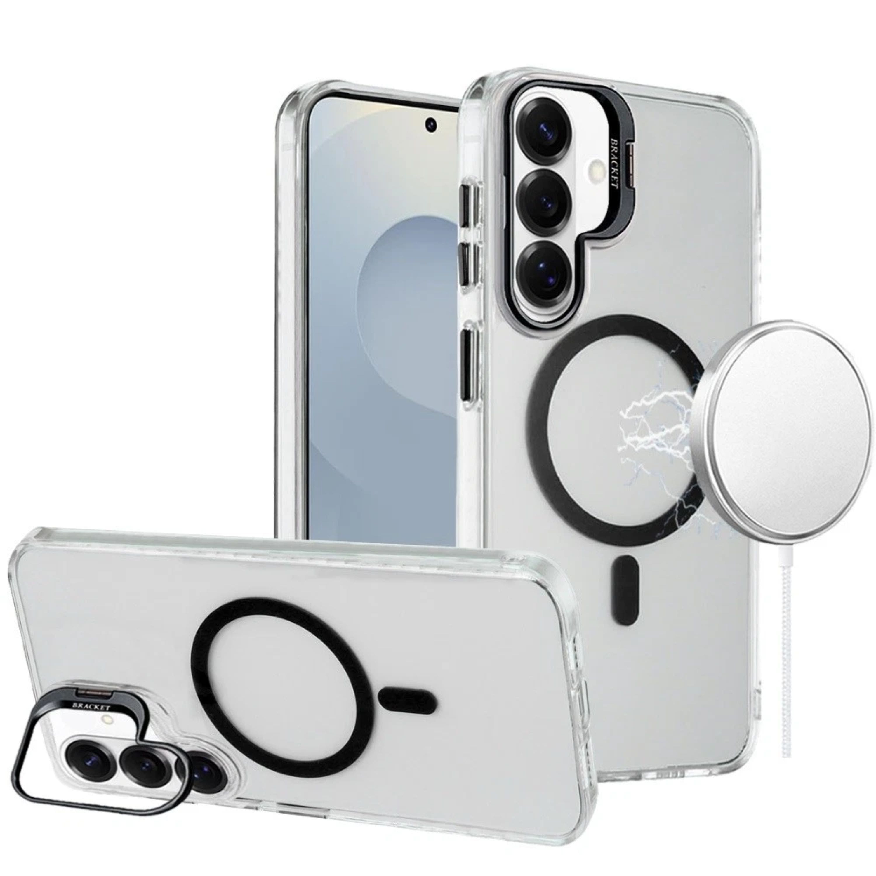 Kitcheniva - Metallic Camera Stand Magnetic Circle Plus Tempered Glass For Samsung S26 - Black price history on PriceWatchPro