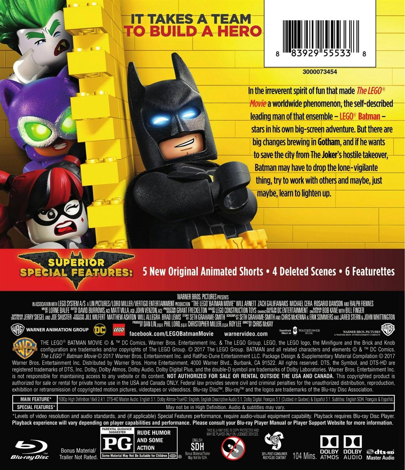Back. The Lego Batman Movie [Blu-ray].