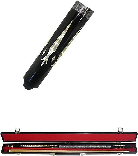 Front Standard. Trademark - The New Monarch Designer Hardwood Pool Cue - Black/Gold/White.