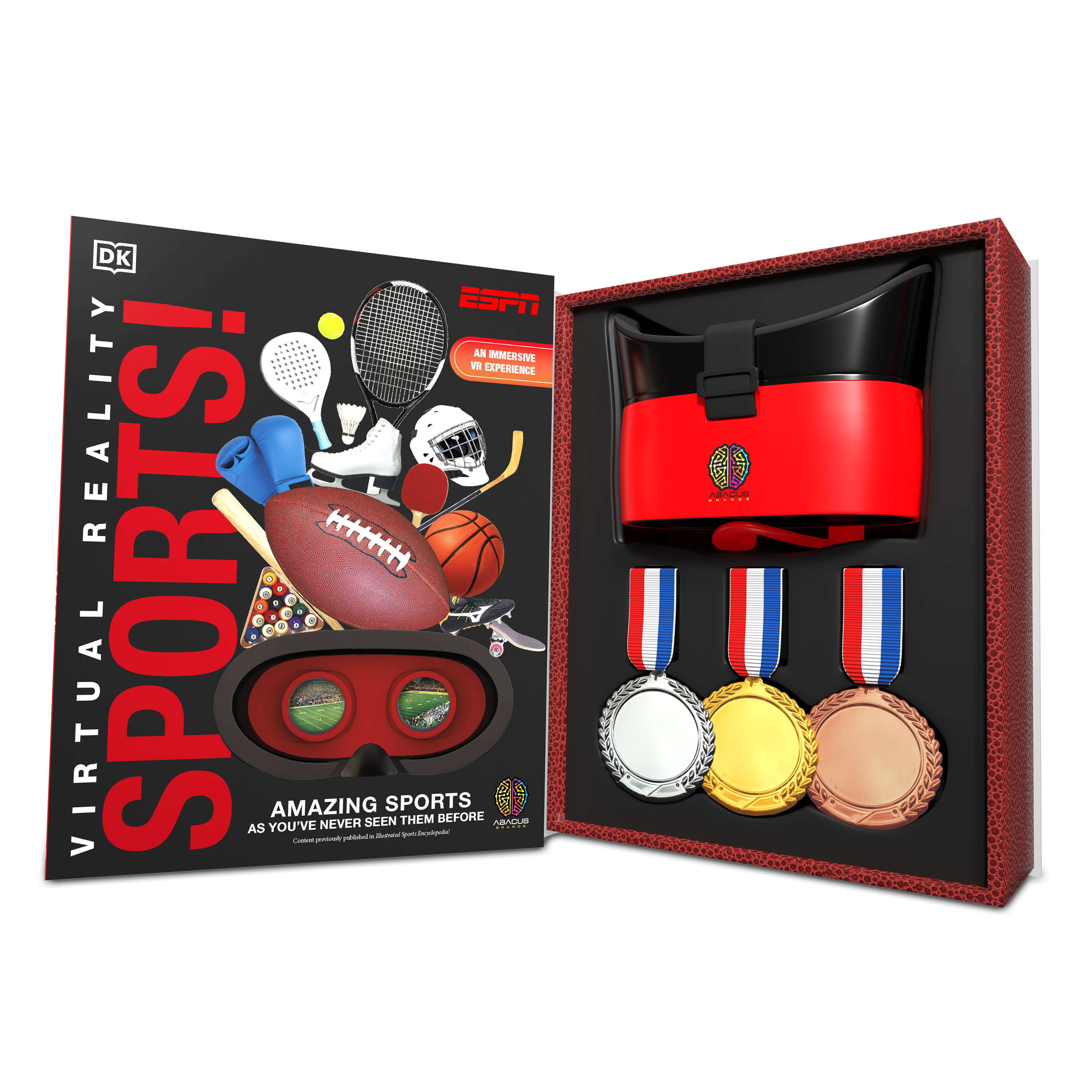 VIRTUAL REALITY SPORTS!  
AMAZING SPORTS AS YOU'VE NEVER SEEN THEM BEFORE  
AM IMMERSIVE VR EXPERIENCE  
ESPN  
DK  
ABERCROMBIE